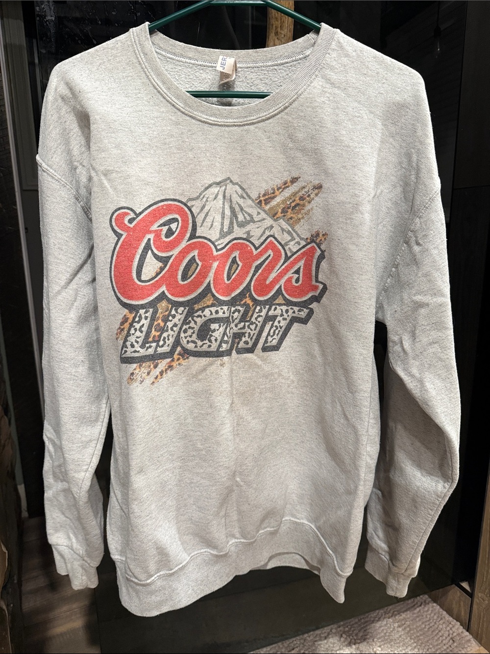 Jerzees Light Gray Crewneck Sweatshirt with Red Coors Logo